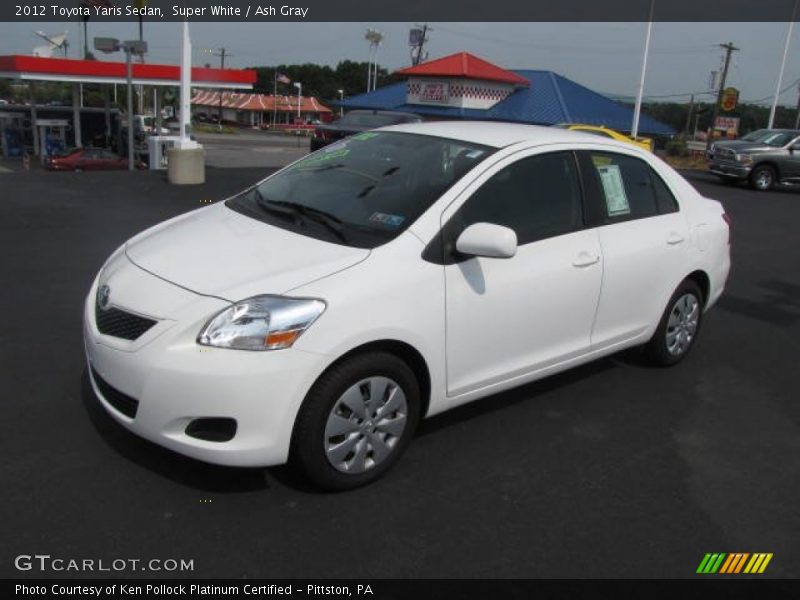 Super White / Ash Gray 2012 Toyota Yaris Sedan