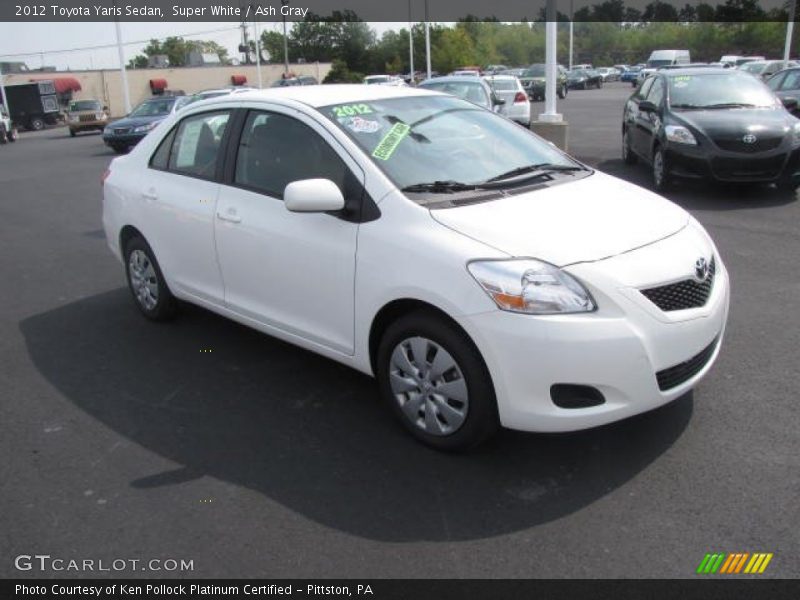 Super White / Ash Gray 2012 Toyota Yaris Sedan