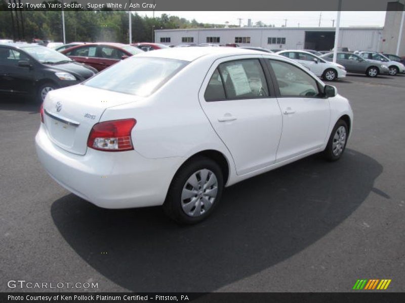 Super White / Ash Gray 2012 Toyota Yaris Sedan