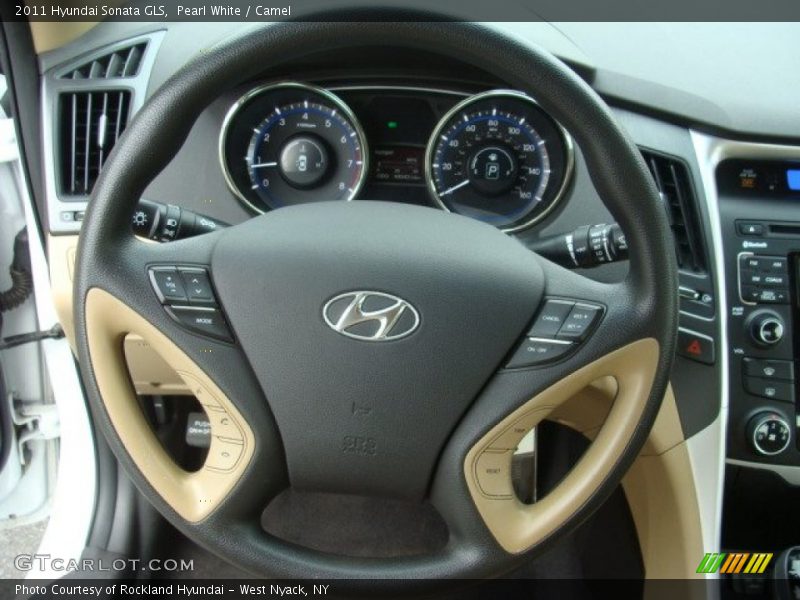 Pearl White / Camel 2011 Hyundai Sonata GLS
