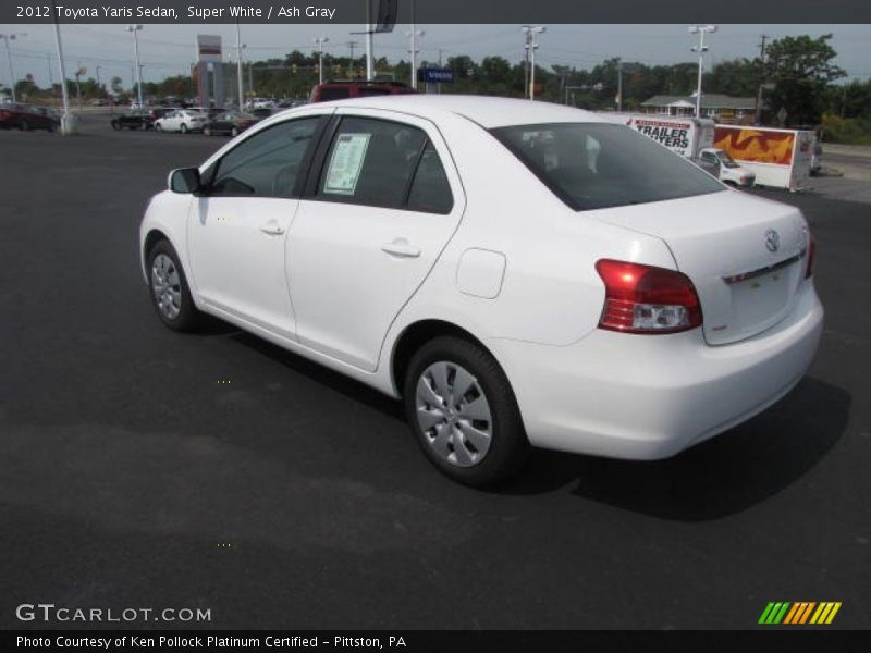Super White / Ash Gray 2012 Toyota Yaris Sedan
