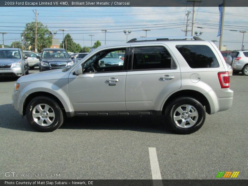 Brilliant Silver Metallic / Charcoal 2009 Ford Escape Limited V6 4WD