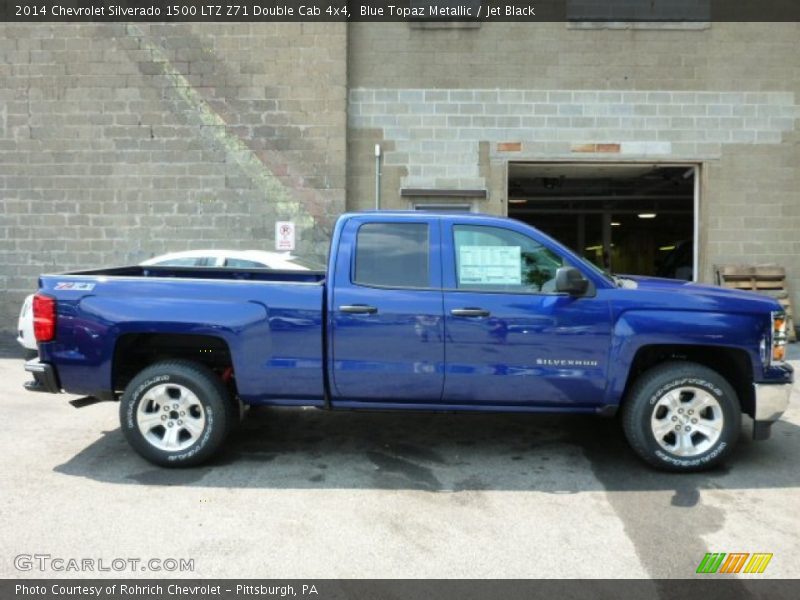 Blue Topaz Metallic / Jet Black 2014 Chevrolet Silverado 1500 LTZ Z71 Double Cab 4x4