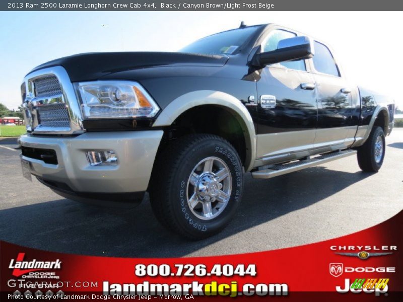 Black / Canyon Brown/Light Frost Beige 2013 Ram 2500 Laramie Longhorn Crew Cab 4x4