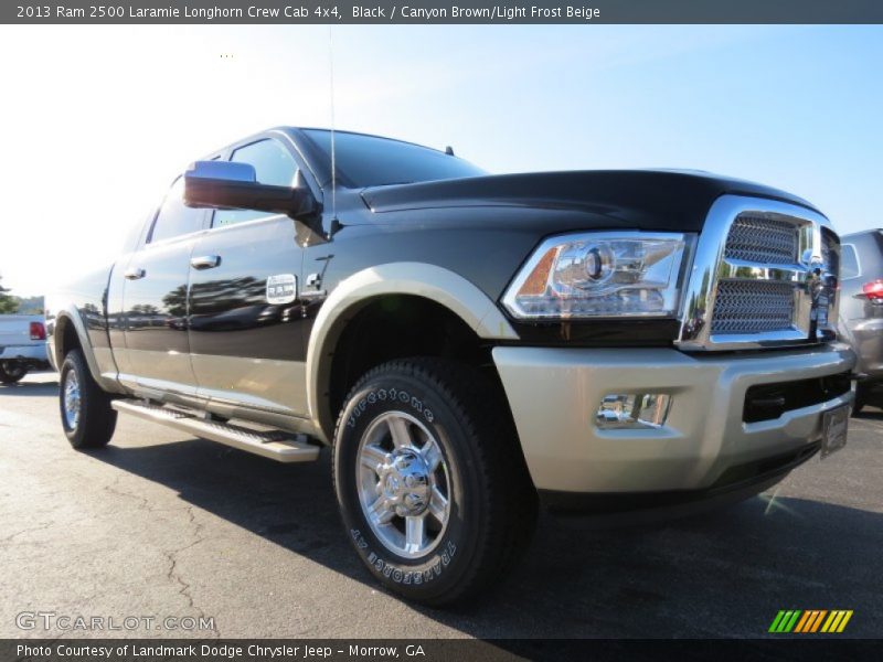 Black / Canyon Brown/Light Frost Beige 2013 Ram 2500 Laramie Longhorn Crew Cab 4x4