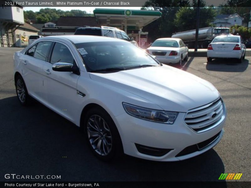 White Platinum Tri-Coat / Charcoal Black 2013 Ford Taurus Limited