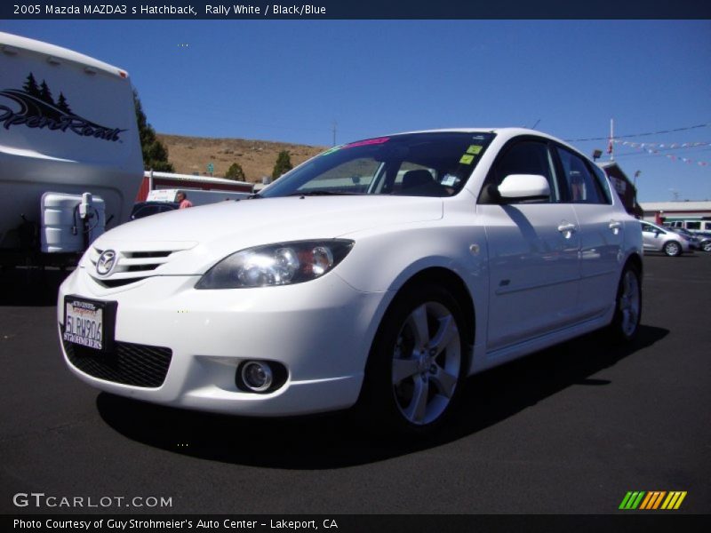 Rally White / Black/Blue 2005 Mazda MAZDA3 s Hatchback