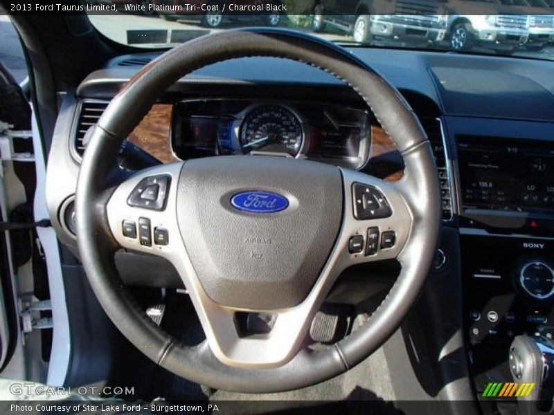 White Platinum Tri-Coat / Charcoal Black 2013 Ford Taurus Limited