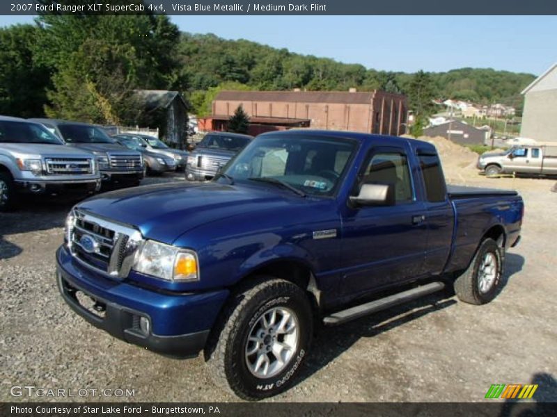 Vista Blue Metallic / Medium Dark Flint 2007 Ford Ranger XLT SuperCab 4x4