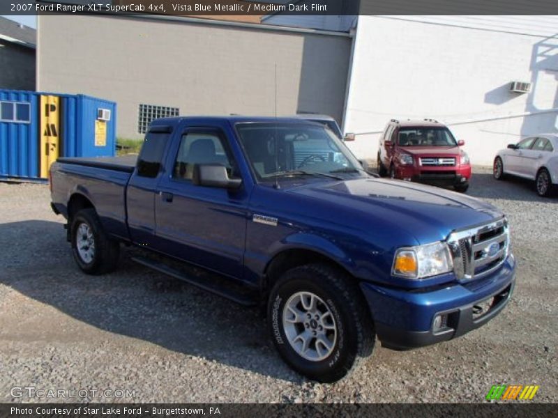 Vista Blue Metallic / Medium Dark Flint 2007 Ford Ranger XLT SuperCab 4x4