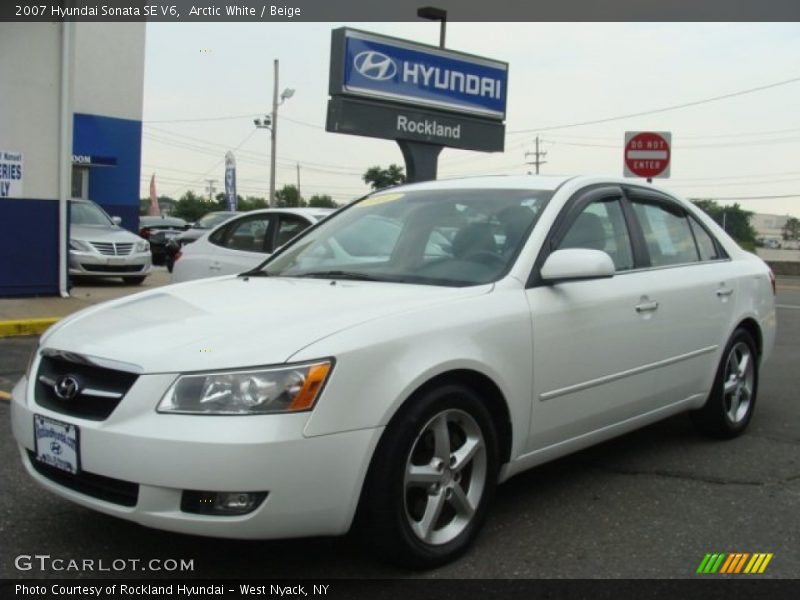 Arctic White / Beige 2007 Hyundai Sonata SE V6