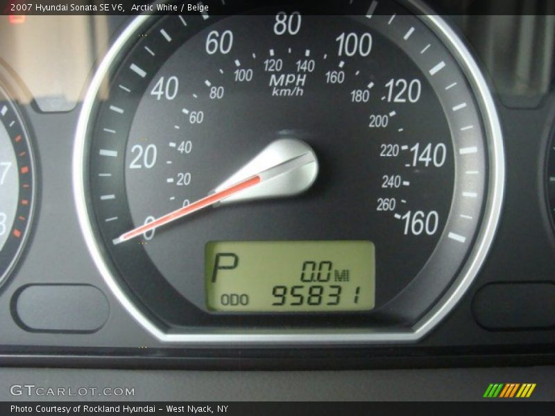 Arctic White / Beige 2007 Hyundai Sonata SE V6