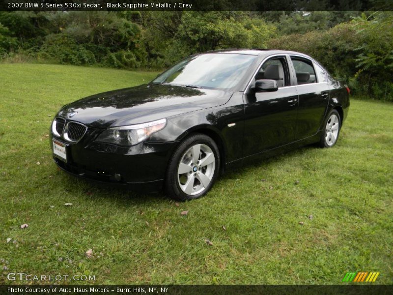 Black Sapphire Metallic / Grey 2007 BMW 5 Series 530xi Sedan