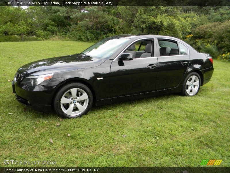Black Sapphire Metallic / Grey 2007 BMW 5 Series 530xi Sedan