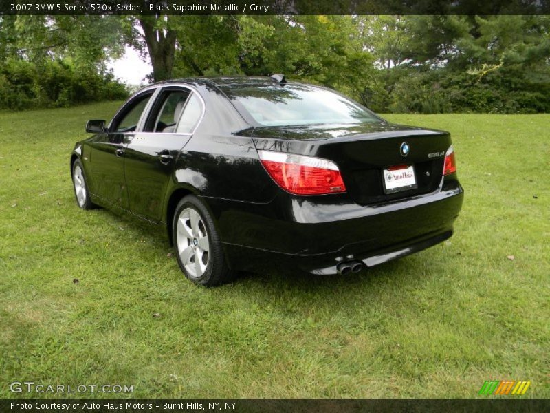 Black Sapphire Metallic / Grey 2007 BMW 5 Series 530xi Sedan