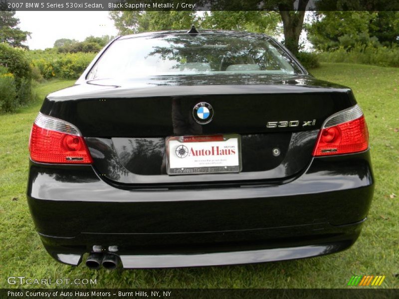 Black Sapphire Metallic / Grey 2007 BMW 5 Series 530xi Sedan