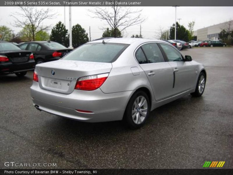 Titanium Silver Metallic / Black Dakota Leather 2009 BMW 5 Series 535xi Sedan