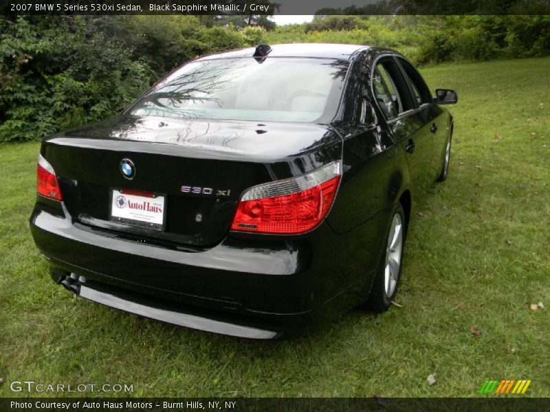 Black Sapphire Metallic / Grey 2007 BMW 5 Series 530xi Sedan