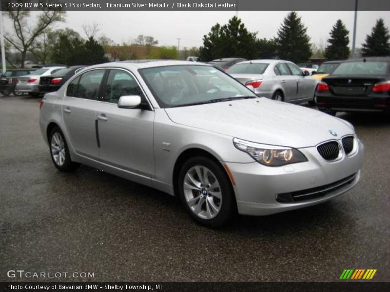 Titanium Silver Metallic / Black Dakota Leather 2009 BMW 5 Series 535xi Sedan
