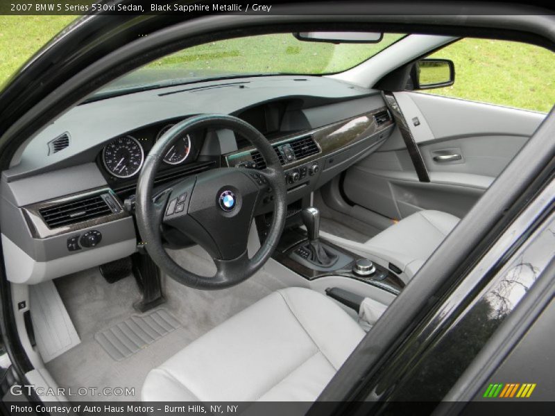 Black Sapphire Metallic / Grey 2007 BMW 5 Series 530xi Sedan