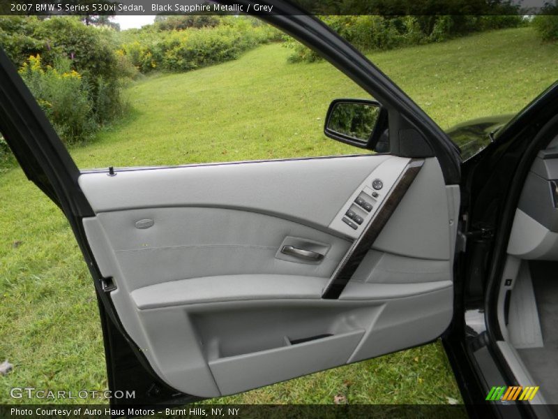 Black Sapphire Metallic / Grey 2007 BMW 5 Series 530xi Sedan