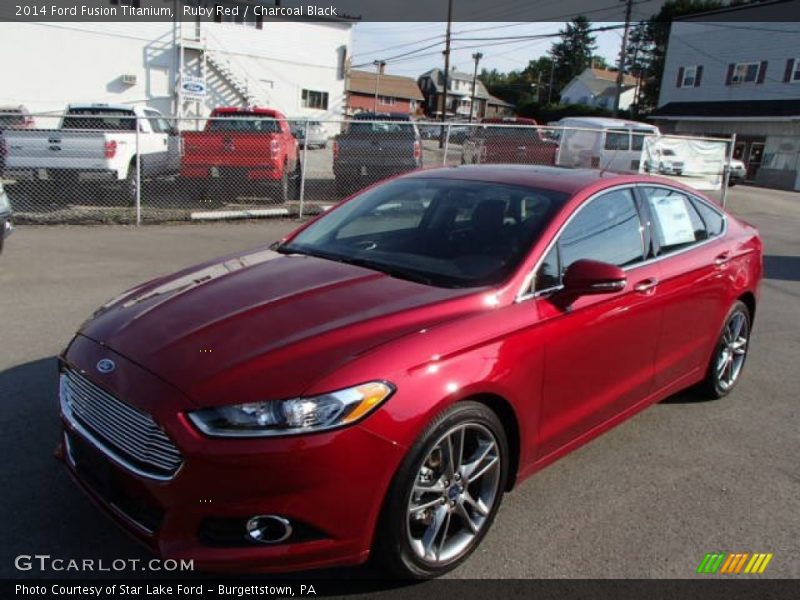 Ruby Red / Charcoal Black 2014 Ford Fusion Titanium