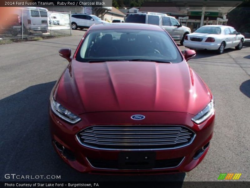 Ruby Red / Charcoal Black 2014 Ford Fusion Titanium