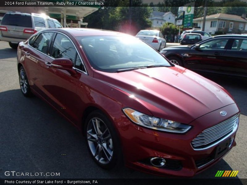 Ruby Red / Charcoal Black 2014 Ford Fusion Titanium