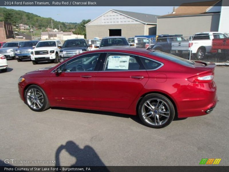 Ruby Red / Charcoal Black 2014 Ford Fusion Titanium