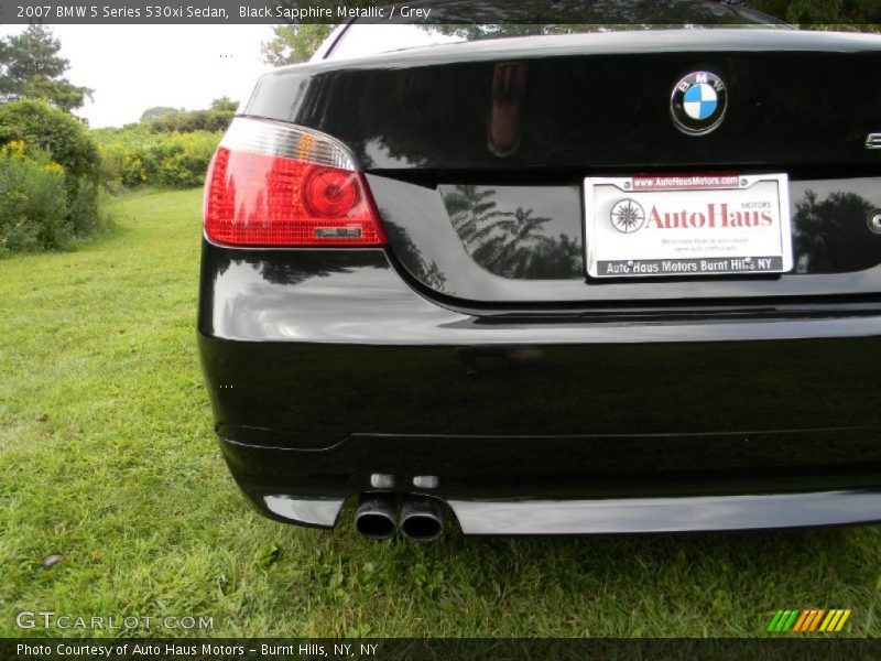 Black Sapphire Metallic / Grey 2007 BMW 5 Series 530xi Sedan