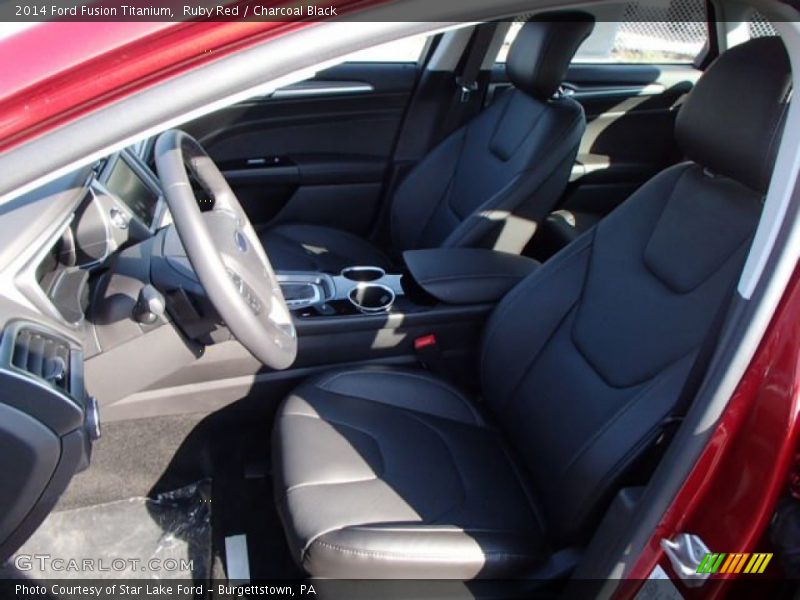Ruby Red / Charcoal Black 2014 Ford Fusion Titanium