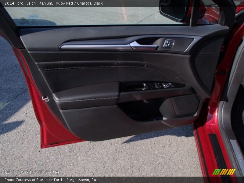 Ruby Red / Charcoal Black 2014 Ford Fusion Titanium