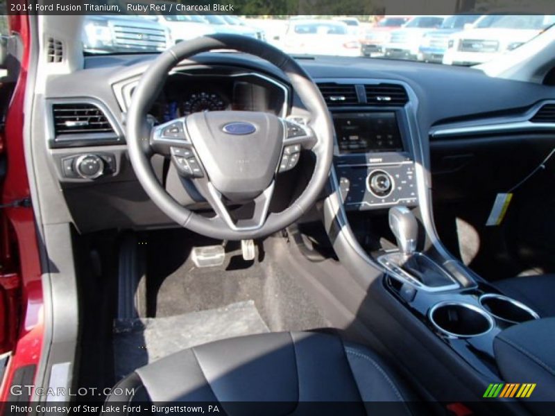 Ruby Red / Charcoal Black 2014 Ford Fusion Titanium