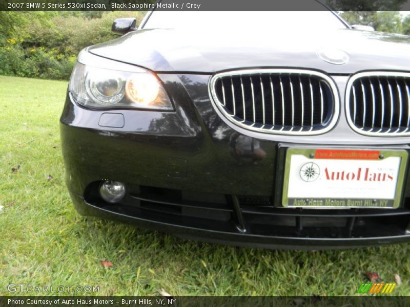Black Sapphire Metallic / Grey 2007 BMW 5 Series 530xi Sedan