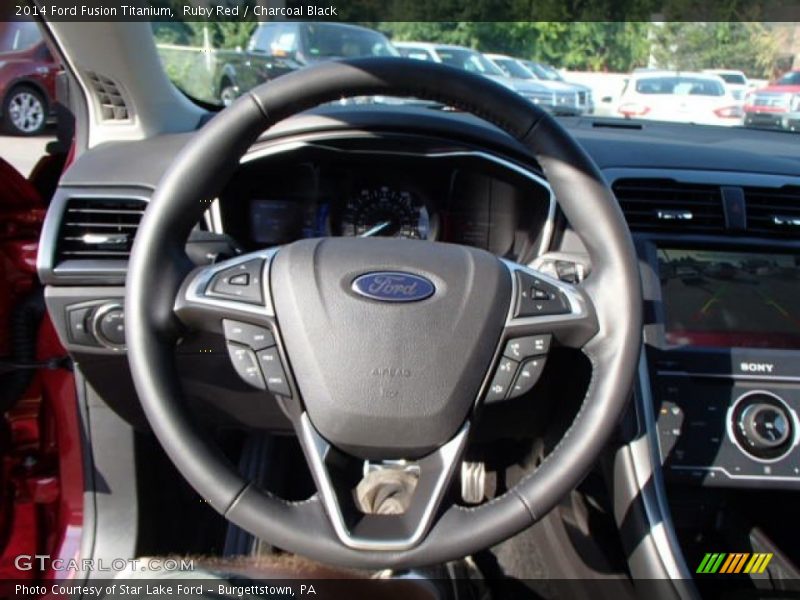 Ruby Red / Charcoal Black 2014 Ford Fusion Titanium