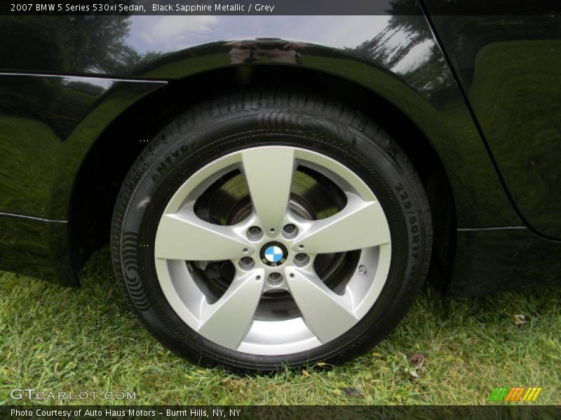 Black Sapphire Metallic / Grey 2007 BMW 5 Series 530xi Sedan