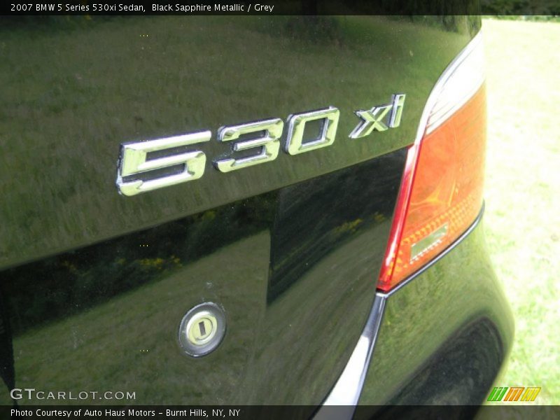 Black Sapphire Metallic / Grey 2007 BMW 5 Series 530xi Sedan