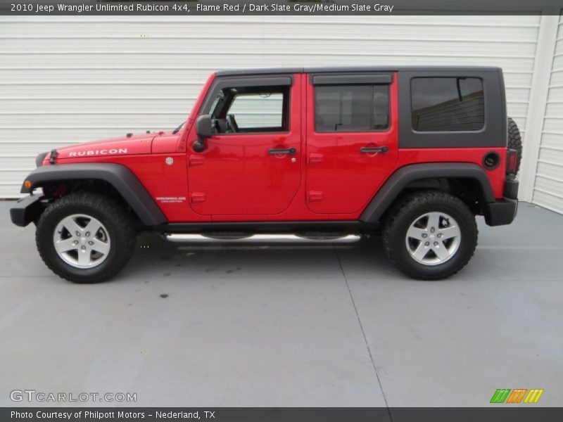 Flame Red / Dark Slate Gray/Medium Slate Gray 2010 Jeep Wrangler Unlimited Rubicon 4x4