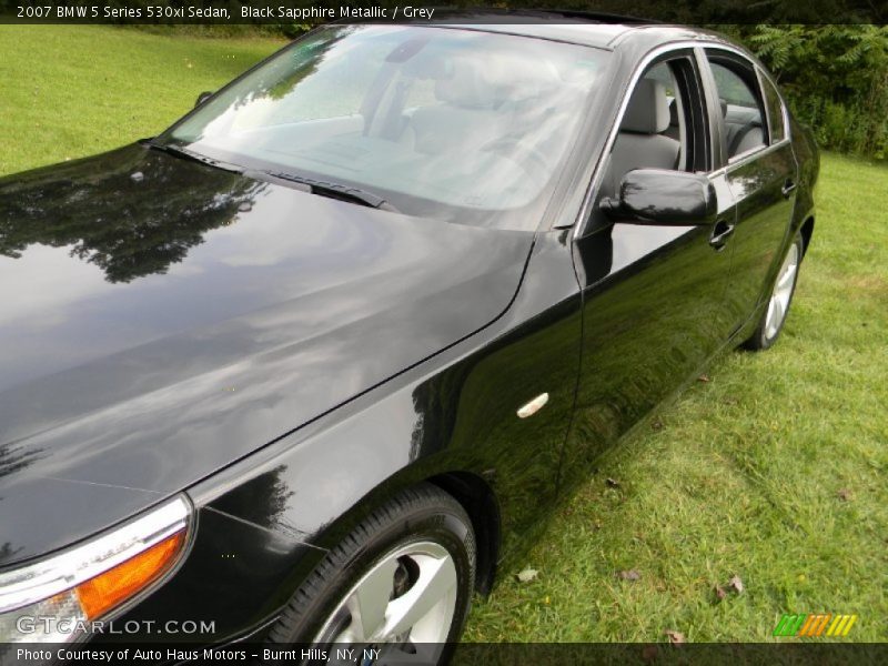 Black Sapphire Metallic / Grey 2007 BMW 5 Series 530xi Sedan