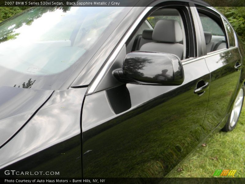 Black Sapphire Metallic / Grey 2007 BMW 5 Series 530xi Sedan