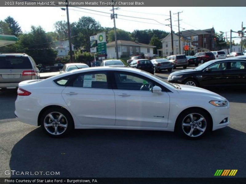 White Platinum Metallic Tri-coat / Charcoal Black 2013 Ford Fusion Hybrid SE