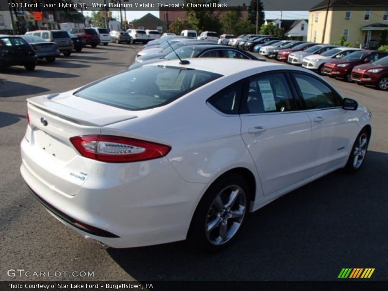 White Platinum Metallic Tri-coat / Charcoal Black 2013 Ford Fusion Hybrid SE