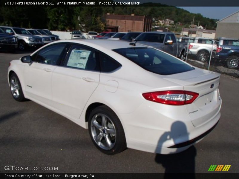White Platinum Metallic Tri-coat / Charcoal Black 2013 Ford Fusion Hybrid SE