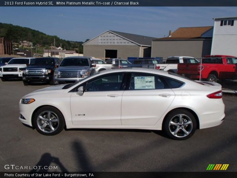 White Platinum Metallic Tri-coat / Charcoal Black 2013 Ford Fusion Hybrid SE