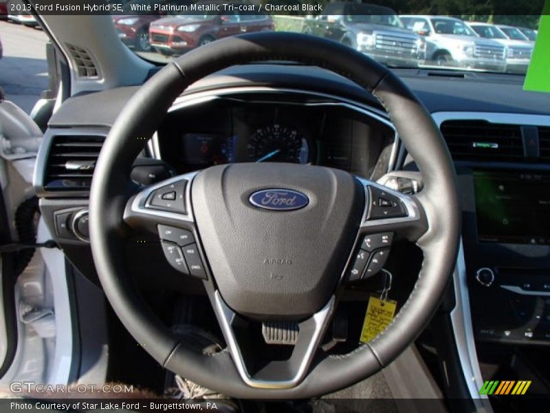 White Platinum Metallic Tri-coat / Charcoal Black 2013 Ford Fusion Hybrid SE