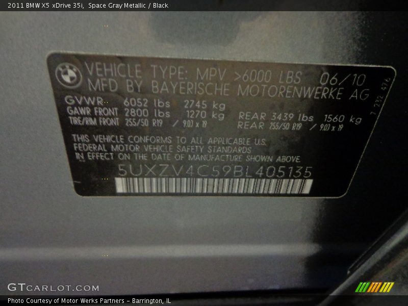 Space Gray Metallic / Black 2011 BMW X5 xDrive 35i