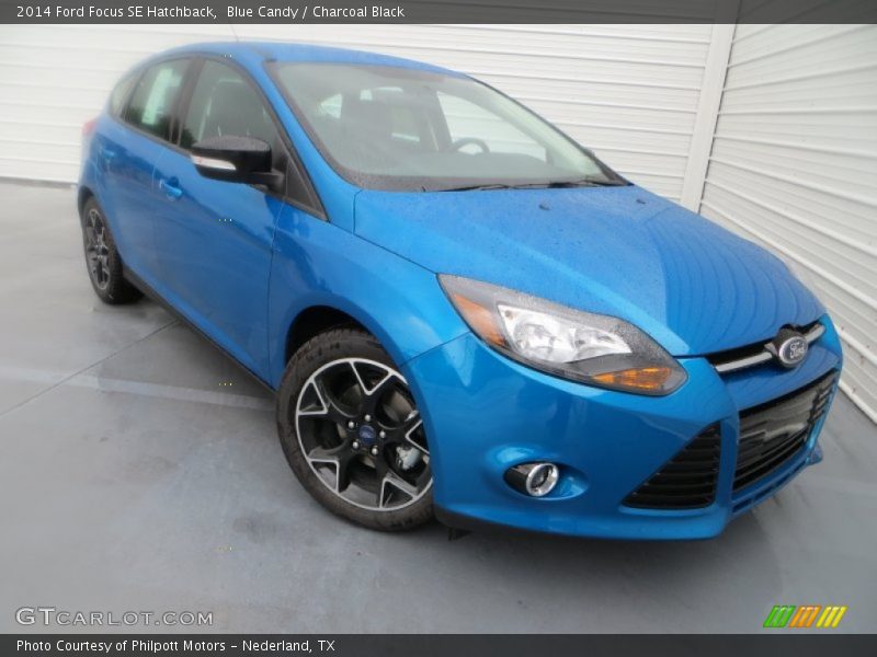 Blue Candy / Charcoal Black 2014 Ford Focus SE Hatchback