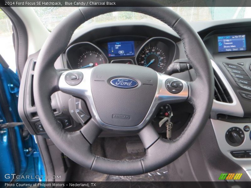 Blue Candy / Charcoal Black 2014 Ford Focus SE Hatchback