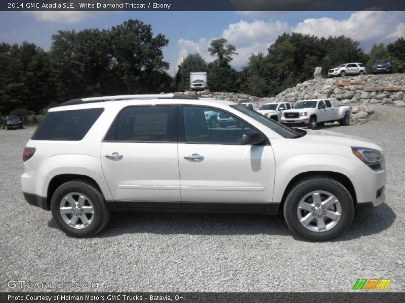 White Diamond Tricoat / Ebony 2014 GMC Acadia SLE