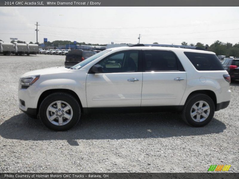 White Diamond Tricoat / Ebony 2014 GMC Acadia SLE